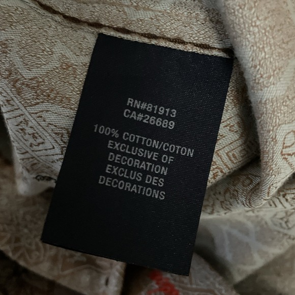 Robert Graham Mens Knowledge Wisdom Truth Abstract AOP Shirt Tan Blue Small - Picture 9 of 10